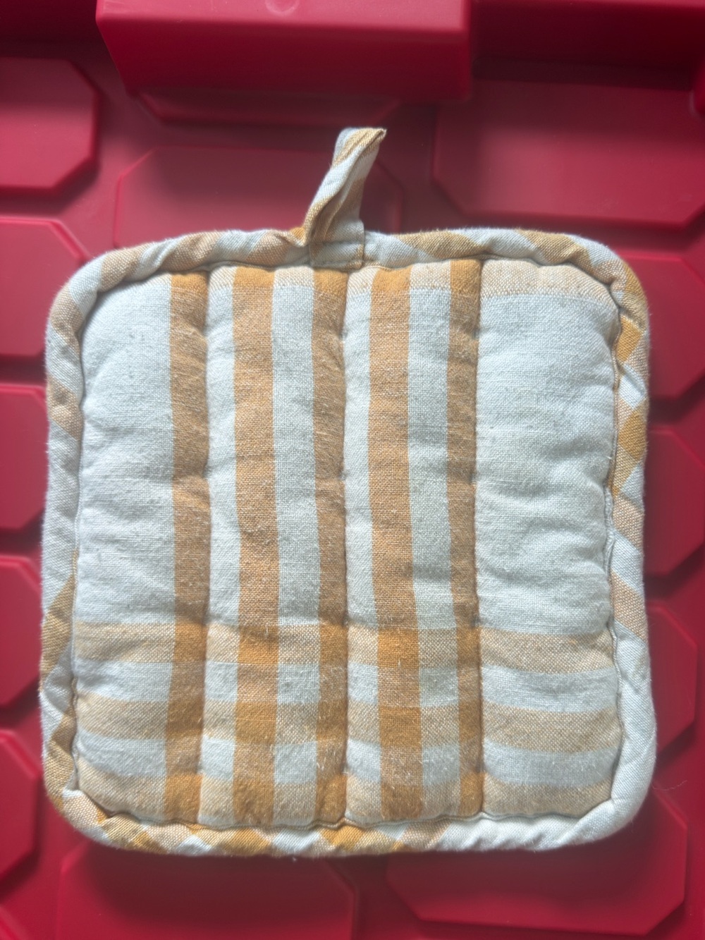 Target Threshold Mustard Yellow and White Plaid Fall Pot Holder - Home/Kitchen